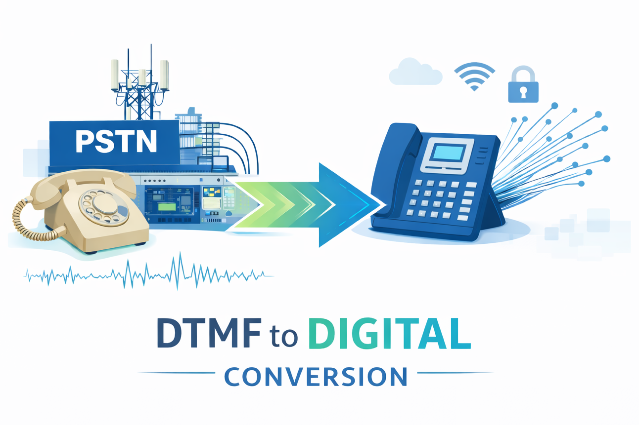 PSTN switch-off DTMF to digital conversion