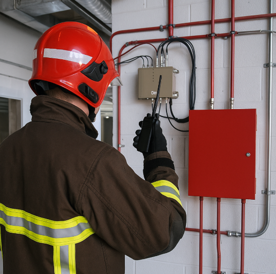 First Responder using radio communication device