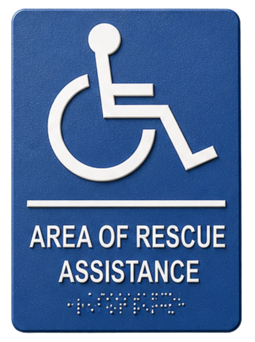 Image of door / wall sign 7080 "area of rescue assistance"