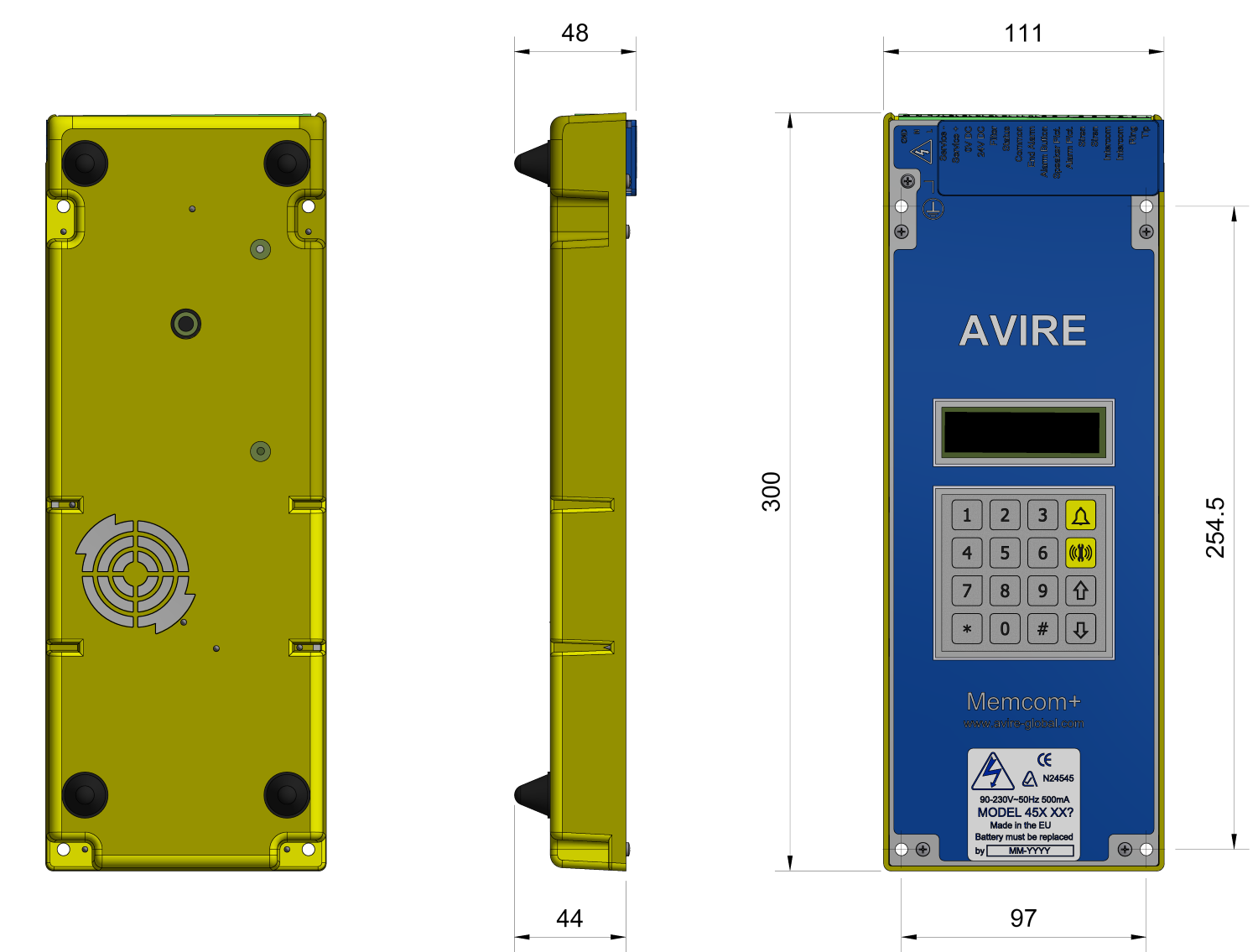 Memcom Lift Emergency Phone Drawing 1