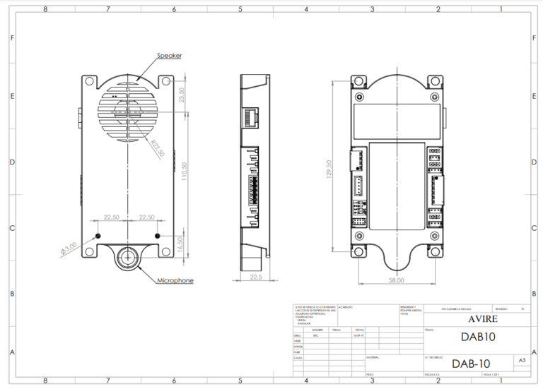 DCP Accessories COP Digital Audio Unit Dimensions